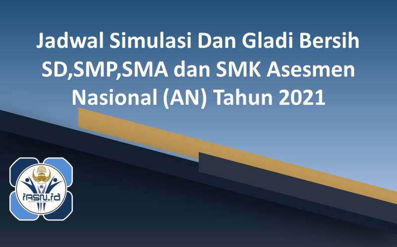 Jadwal Simulasi Dan Gladi Bersih SD,SMP,SMA dan SMK Asesmen Nasional (AN) Tahun 2021